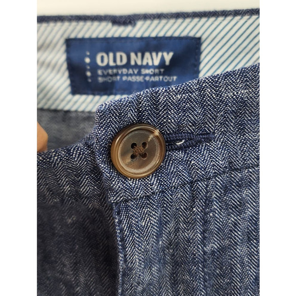 NWT New Old Navy Everyday Linen Cotton Blend Blue 5" Shorts Size 6 - Picture 8 of 9
